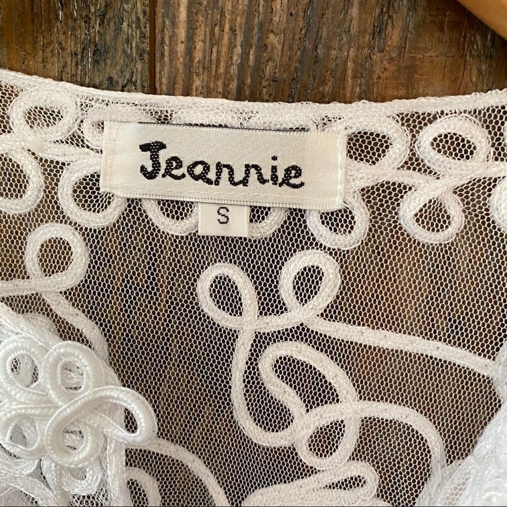 Jeannie S NWT Sheer White Lace Long Sleeve Swim Vacation Resort Cover-up - Picture 9 of 10